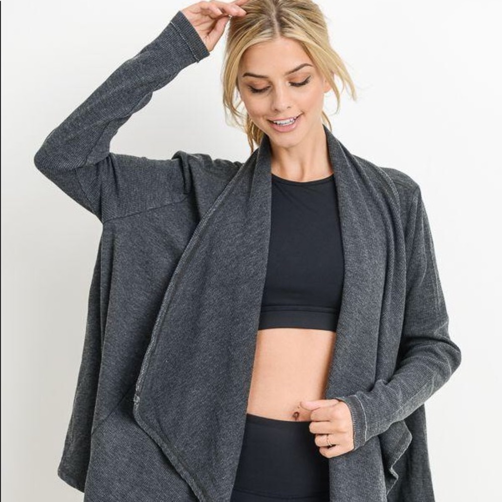 Mineral Wash Draped Cartigan